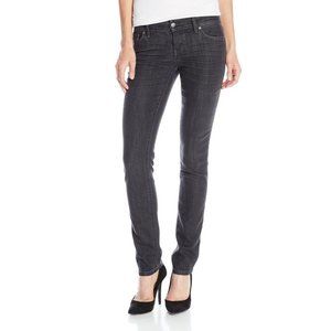 LEVEL 99 ANTHROPOLOGIE JEANS LILY SKINNY STRAIGHT PREMIUM DENIM DARK BLUE 25